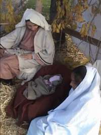 Nativity scene outside LifeHouse conducted by Sacred Heart Church youth